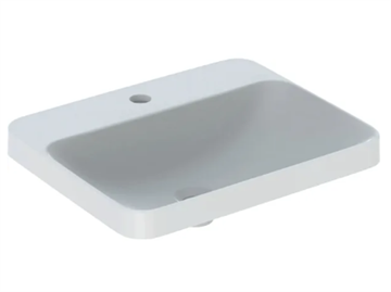 Geberit VariForm håndvask til indbygning rektangulær, med hylde og hanehul: B=55cm, T=45cm, Hanehul=Midtpå, Overløb=Uden, Hvid